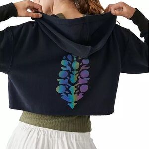 FREE PEOPLE MOVEMENT HALF TIME REFLECTIVE LOGO HOODIE